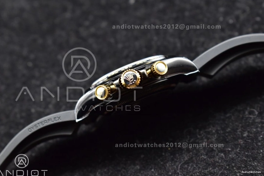 Colorful Ceramic Dial PVD on Strap Blaken GETF Skeleton Edition Rubber Best Daytona Bezel Gold SA 523 Black 0211